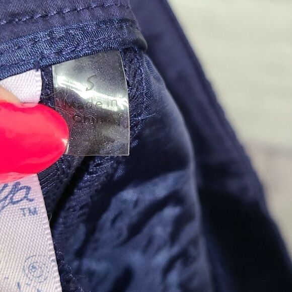 Francesca's Alya Shimmer Navy Embroidered Shorts Small 2/4 Bohemian Crochet Blue - Picture 6 of 8